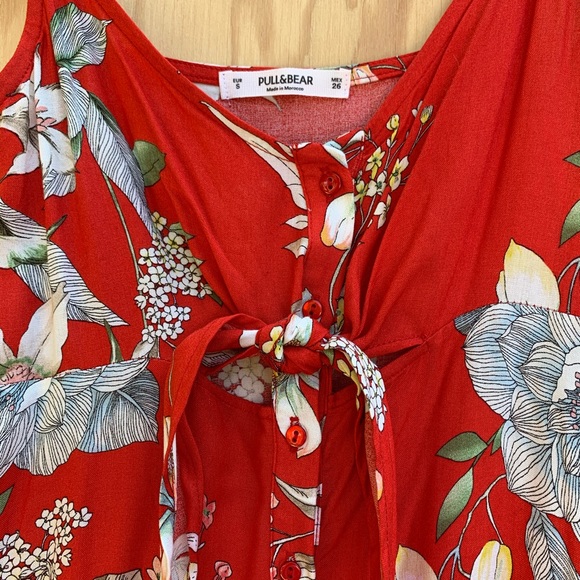 Pull & bear-Red flowery dress🌸 - Picture 4 of 4